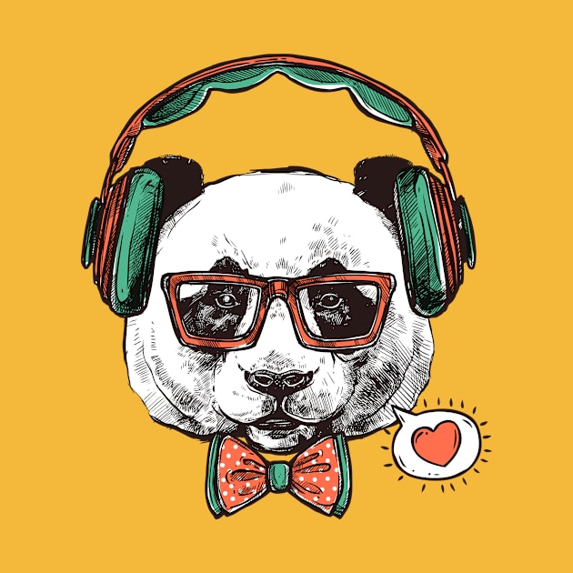 Musically PANDA Funny Teachers Students Valentines day by PrintcoDesign