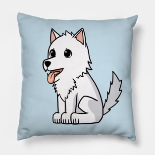 White dog Pillow