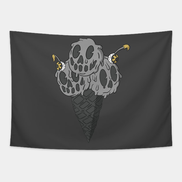 Old School Ice Scream (Gray) Tapestry by GoldenHorror