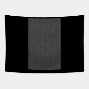 Charcoal Grey Swirl Dark Pattern Tapestry