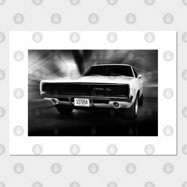 1968 Dodge Charger R T Black And White Cars Posters And Art