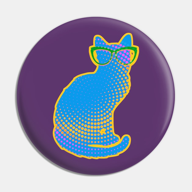 Cat with Glasses Pin by AlondraHanley