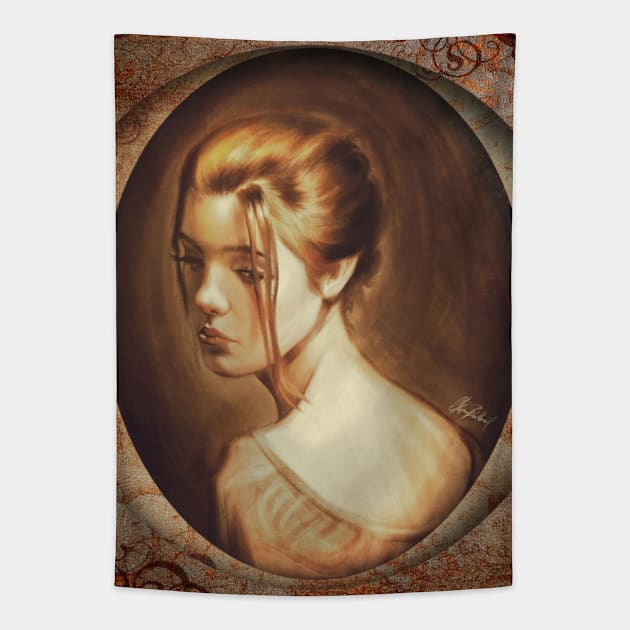 Framed portrait of a girl Tapestry by Artofokan