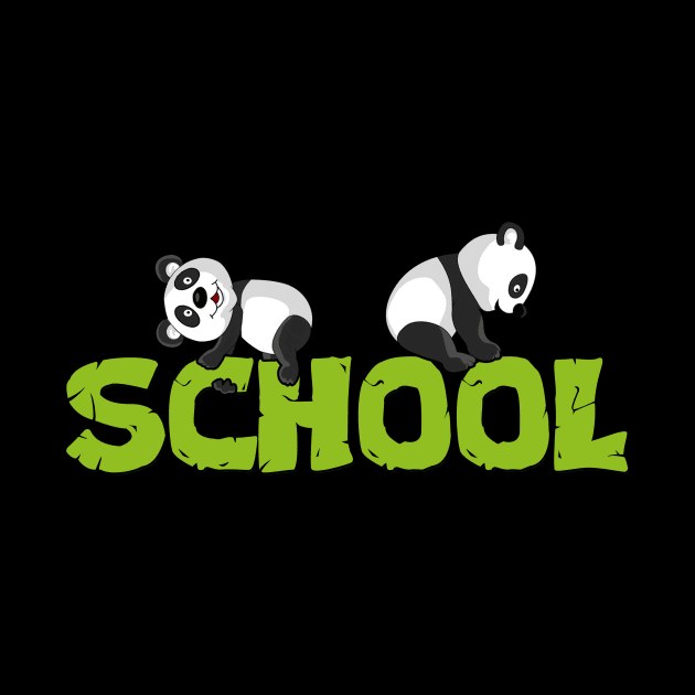 Panda School Gift Idea Design Motif by Shirtjaeger