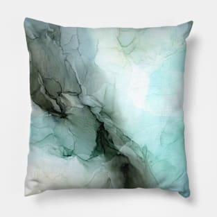 Calm Nature Inspired Abstract Flow Landscape Painting Pillow