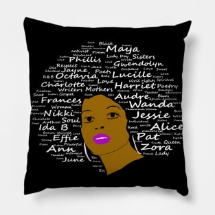 Black History Month Powerful Writers Natural Hair Afro Art Pillow