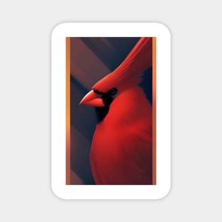 Red detailed Cardinal Magnet