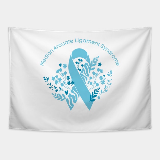 Median Arcuate Ligament Syndrome Floral Ribbon Tapestry by NationalMALSFoundation