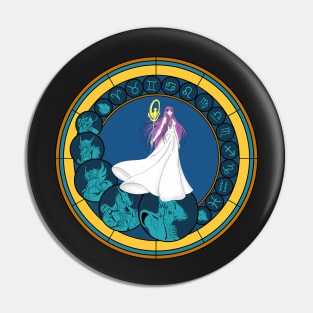 Athena Stained Glass Pin