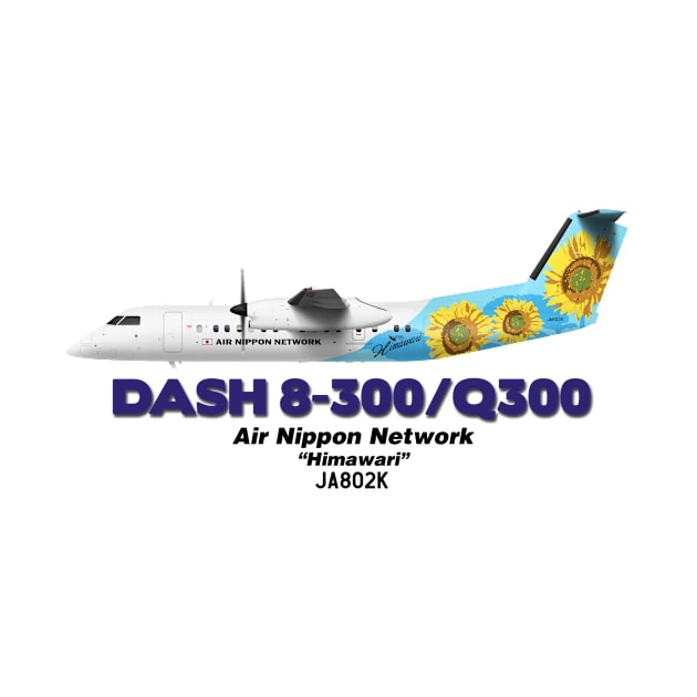 DeHavilland Canada Dash 8-300/Q300 - Air Nippon Network "Himawari" by TheArtofFlying