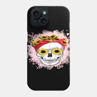 sunflower skull Phone Case