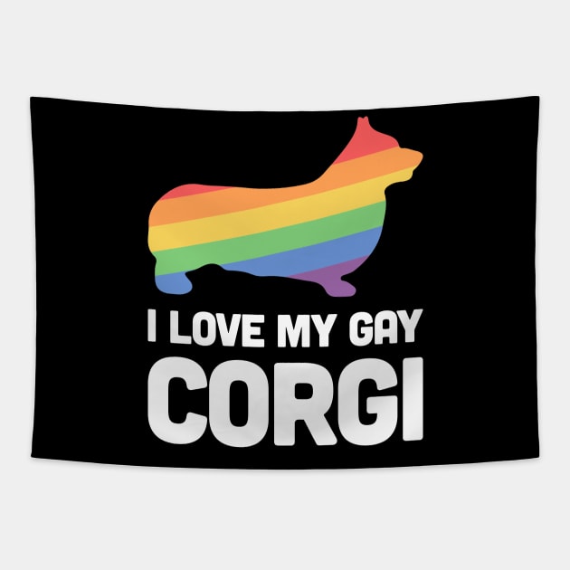 Corgi - Funny Gay Dog LGBT Pride Tapestry by MeatMan