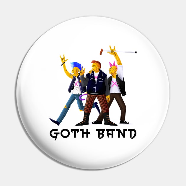 Goth Band Pin by HobbyAndArt