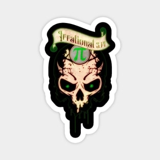 PI Day Irrational Skull Design Forest Green Edition Magnet