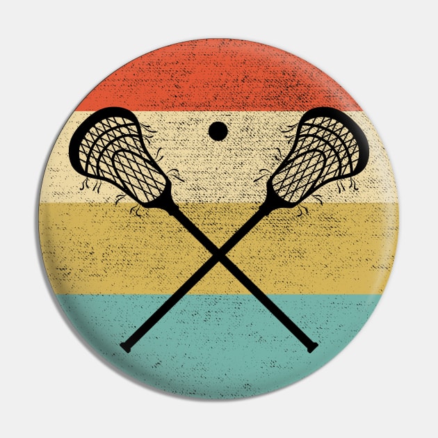 Lacrosse Retro Vintage Pin by DragonTees