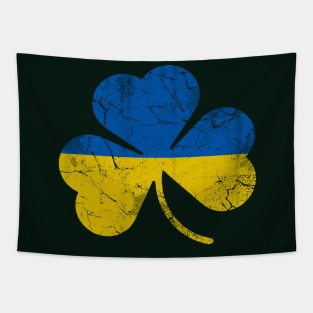 Ukraine Flag Shamrock St Patrick's Day Irish Tapestry