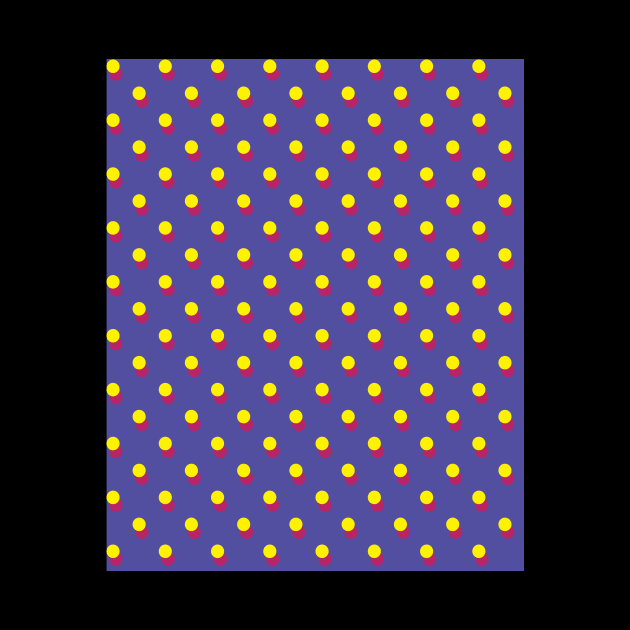 Yellow and Red Polka Dots on Purple by Brobocop