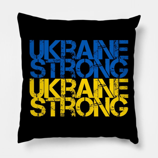 Ukraine Strong Ukrainian Flag Pillow by Scar