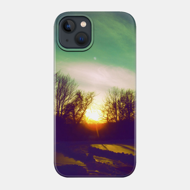 Green Blue Sunset - Sunset - Phone Case