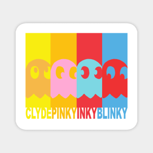 PACMAN Inky, Blinky, Pinky and Clyde Magnet