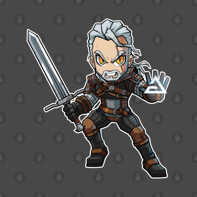 Geralt of Rivia Cast Chibi by Xar623