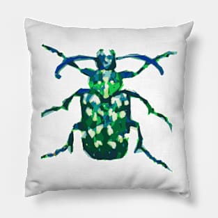 Emerald Tropical Beetle Pillow