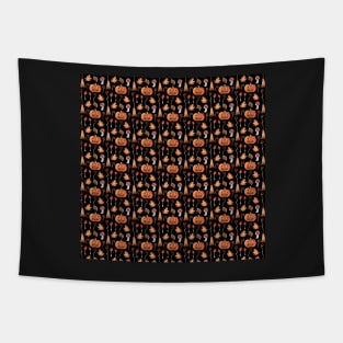 Cute Rustic and Cozy Halloween Pattern Tapestry