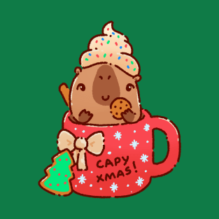 Cute capybara in a xmas mug T-Shirt