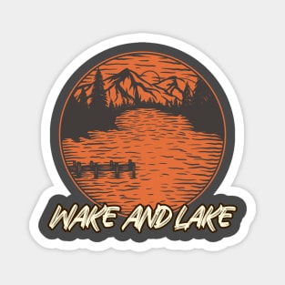 Wake and Lake Camping Magnet