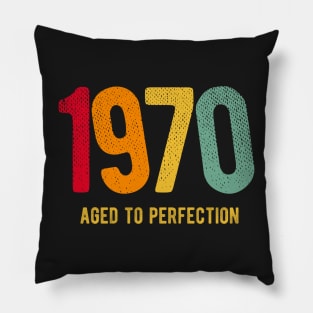 Retro Vintage 1970 aged to perfection birthday Pillow