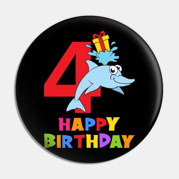 4th Birthday Party 4 Year Old Four Years Pin by KidsBirthdayPartyShirts