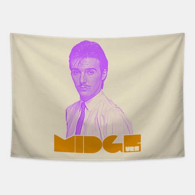 Ultravox ))(( Midge Ure Retro Block New Wave Fan Art Tapestry by darklordpug