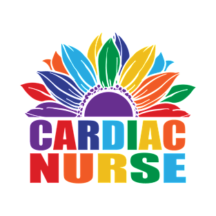 Cardiac Nurse Rainbow Sunflower LGBT Cute Nursing Student T-Shirt