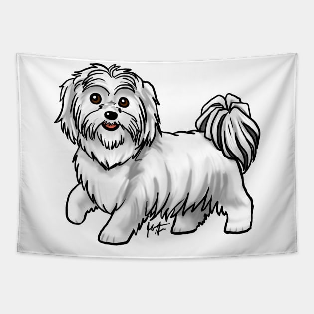 Dog - Shih Tzu - White Tapestry by Jen's Dogs Custom Gifts and Designs