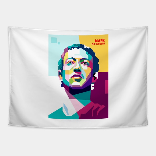 mark zuckerberg pop art Tapestry by rafand23