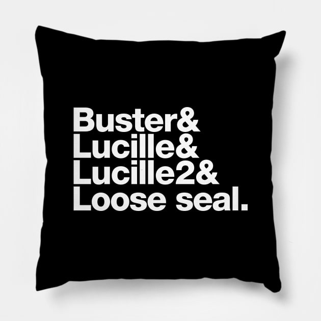 Buster's Roll Call (Arrested Development) Pillow by thedesigngarden