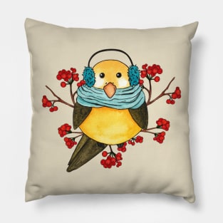 Chickadee Bird Pillow