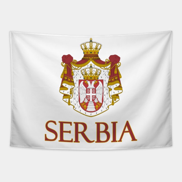 Serbia - Serbian Coat of Arms Design Tapestry by Naves
