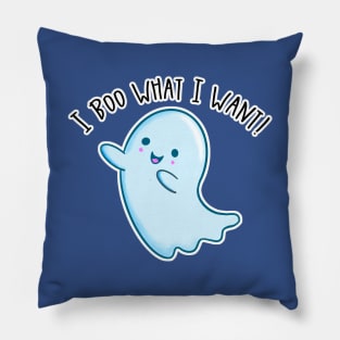 Kawaii Ghost. I Boo What I Want Pillow