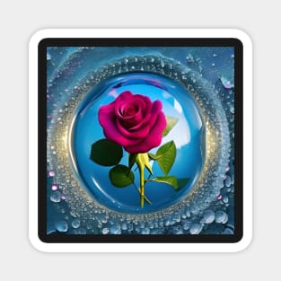 Rose in the glass ball Magnet