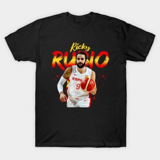 Ricky Rubio Retro Spain Euro National Basketball Fan Art Classic T-Shirt