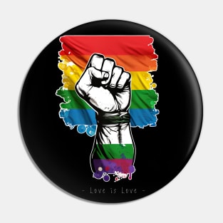 Love is Love - Pride Hand T-Shirt Design #2 (for white Background) Pin