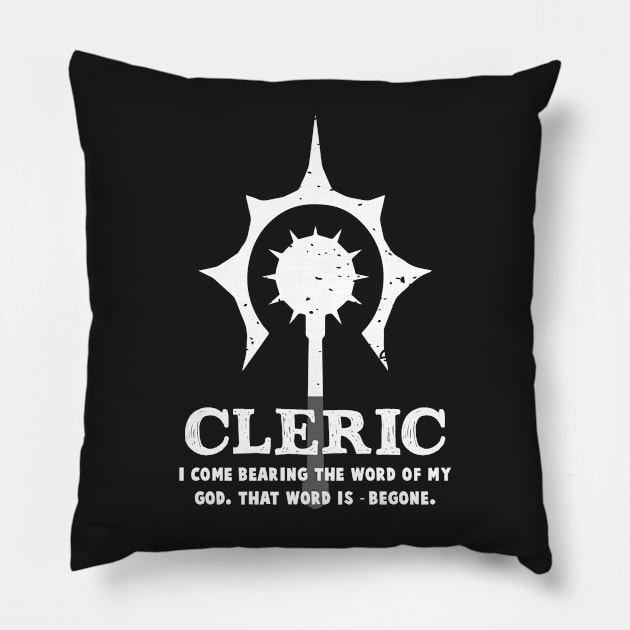 Funny Cleric Gamer D20 Dice Dungeon Dragons Gaming Gift Pillow by Ébloui Co.