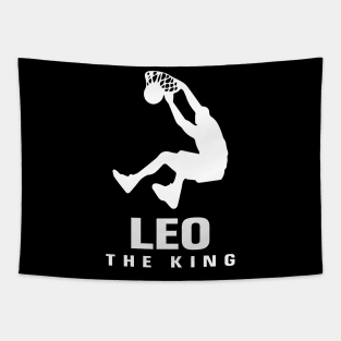 Leo Custom Player Basketball Your Name The King Tapestry