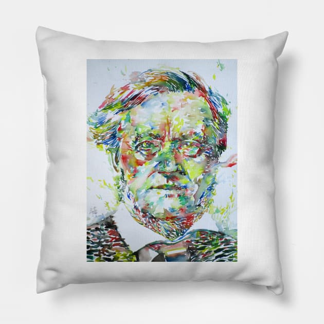 RICHARD WAGNER - watercolor portrait .2 Pillow by lautir