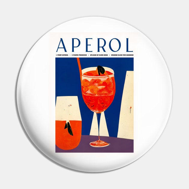 Retro Aperol Spritz Poster 1960s Homebar, Kitchen Bar Prints, Vintage Drinks, Recipe, Wall Art Pin by BetterManufaktur