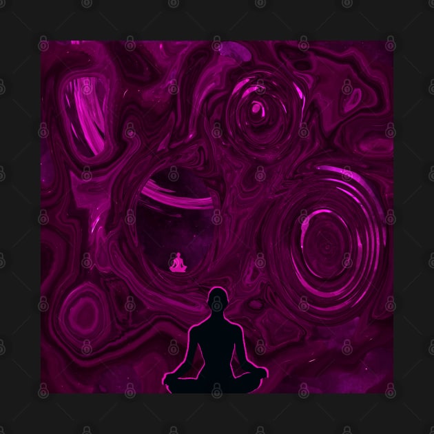 The Pink & Black Meditator -  Abstract Design 4 by Crazydodo