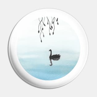 Watercolor swan Pin