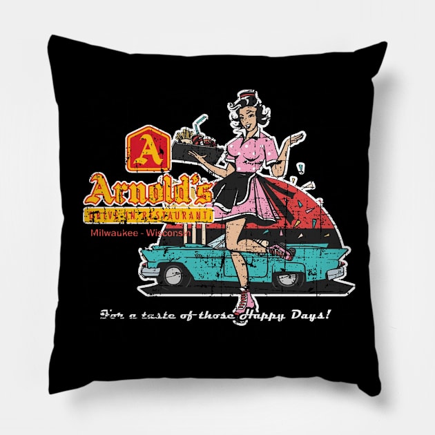 Arnold's Drive In - From Happy Days Pillow by MonkeyKing