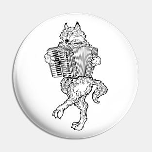 SEEMBO Wolf Playing Accordion Accordionist Musician Fun Band Pin